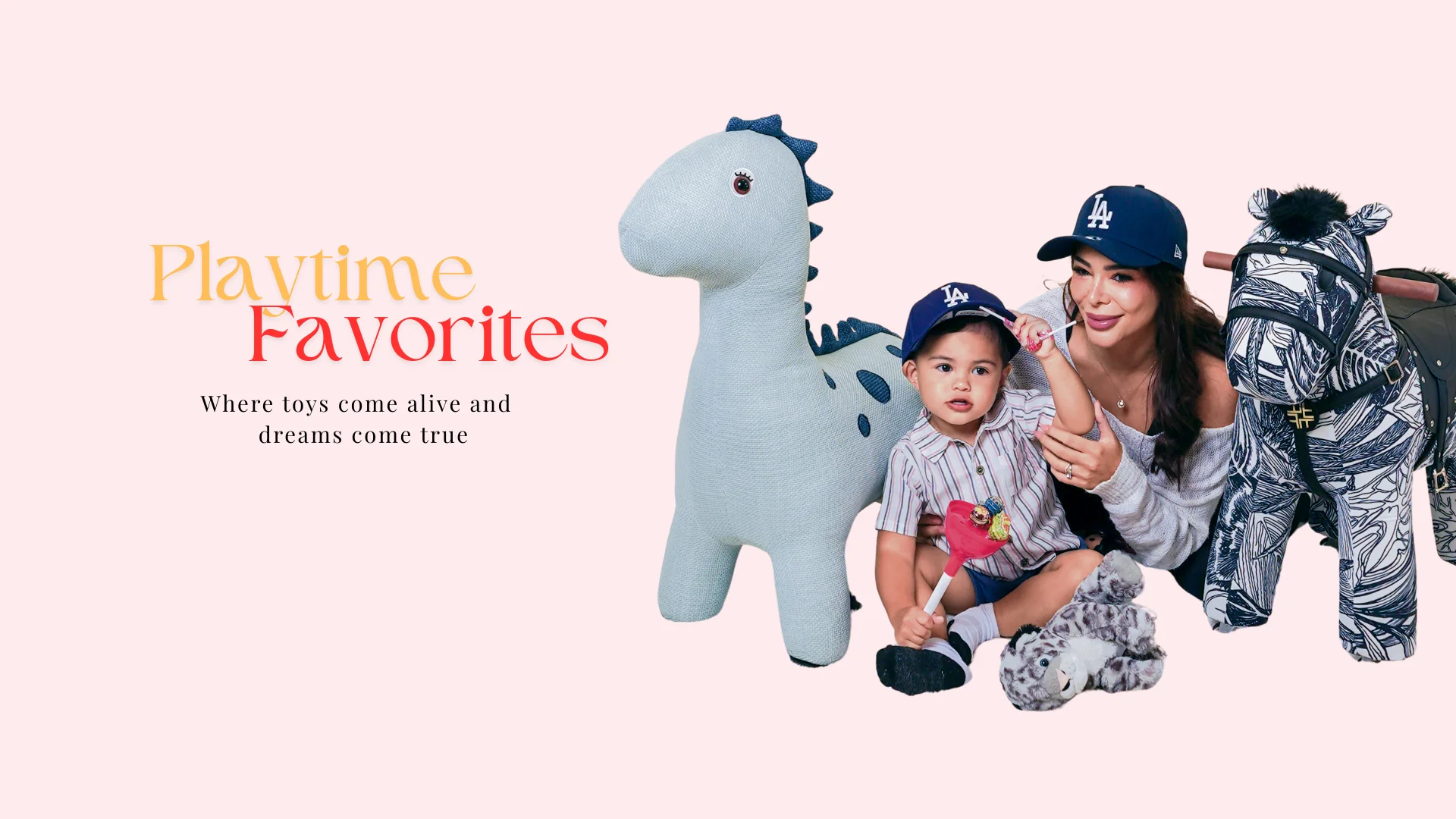 Little Luca playtime favourites with toys and caps
